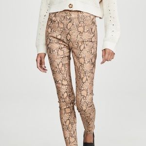 FRAME  Le High Skinny Crop Coated Python Jeans